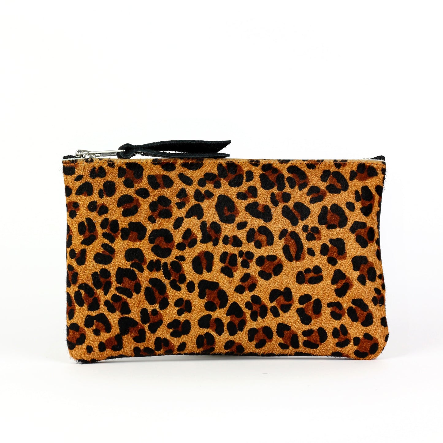 Leopard Leather Zip Pouch