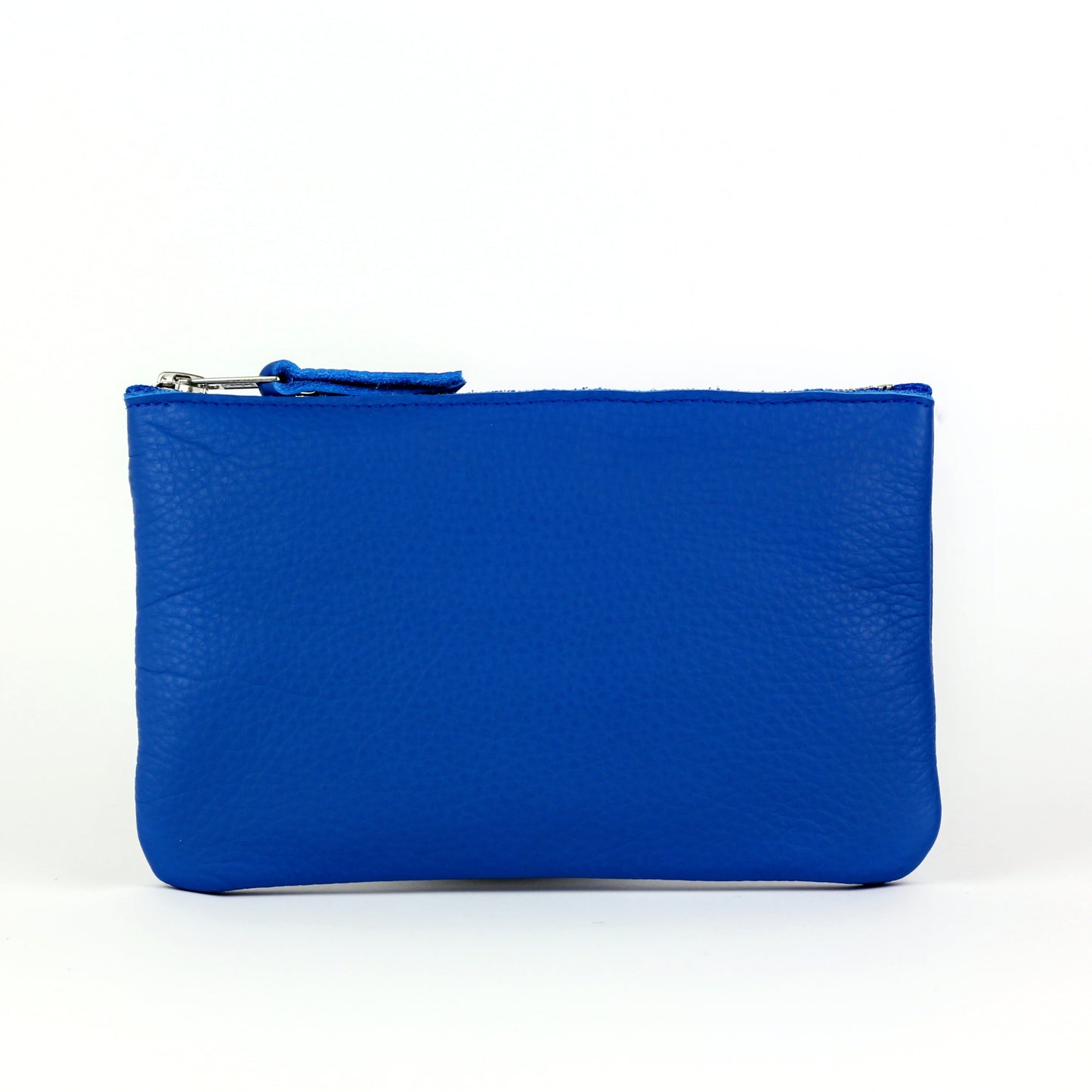 Cobalt Leather Zip Pouch