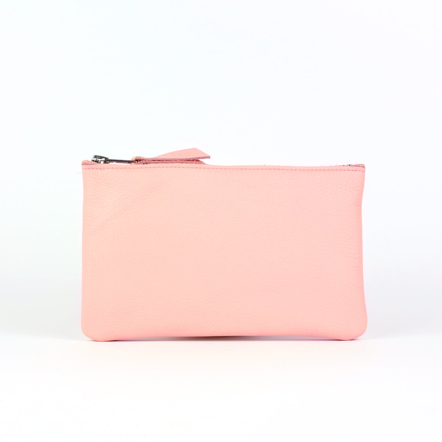 Pink Leather Zip Pouch