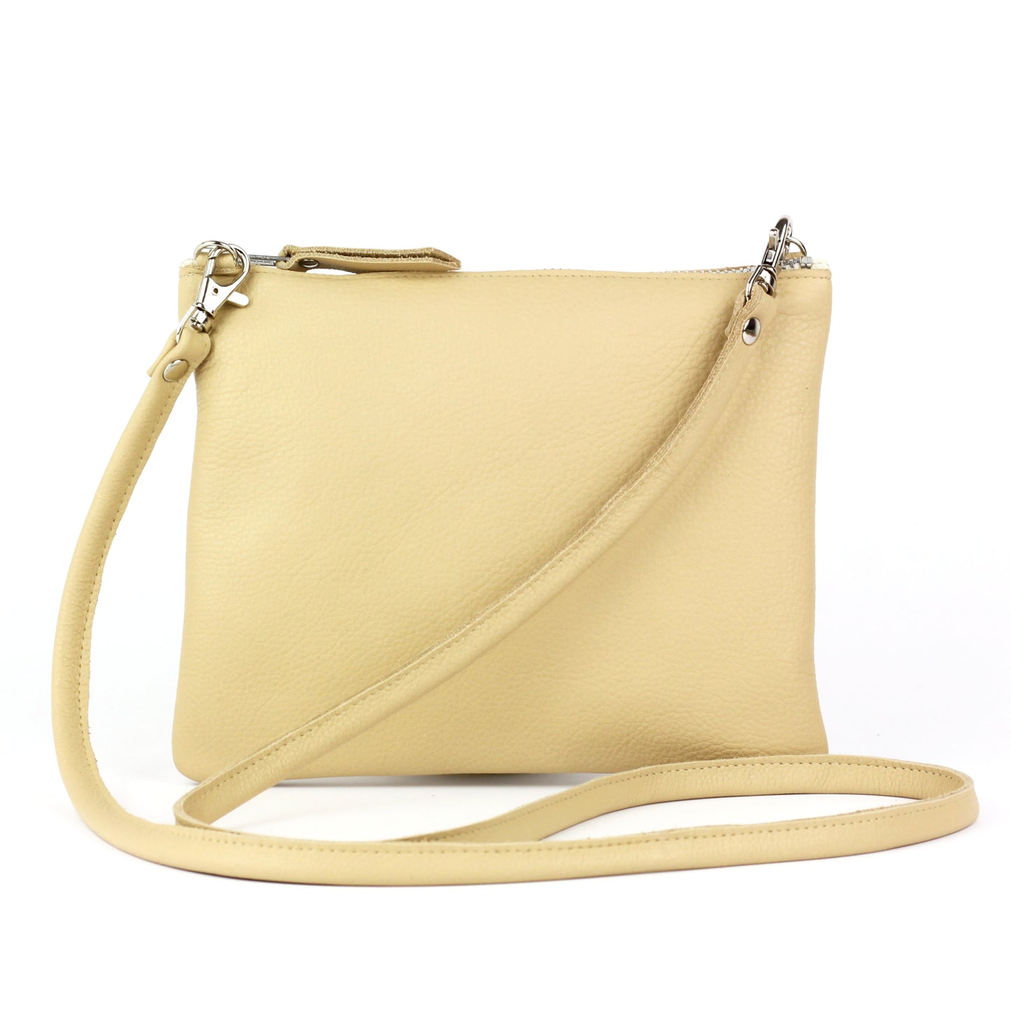 Beige Leather Crossbody