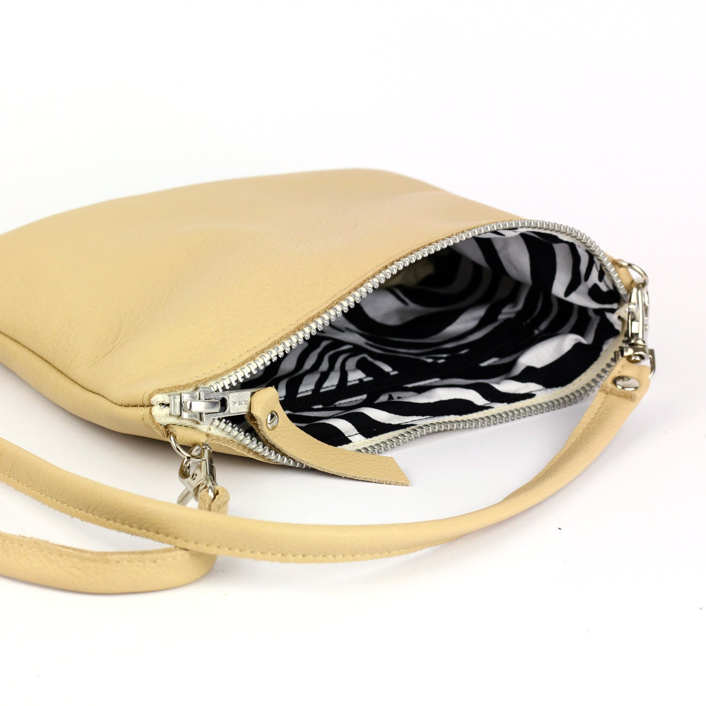 Beige Leather Crossbody
