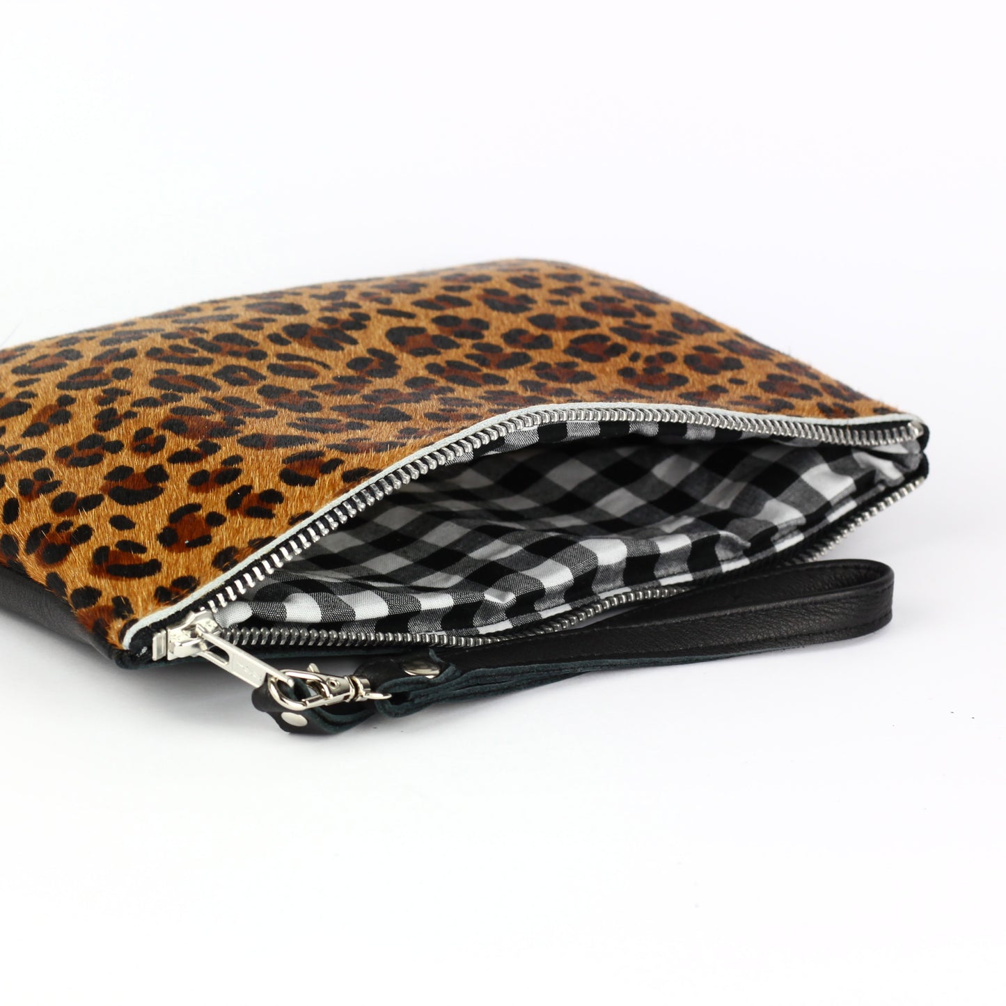 Leopard Leather Clutch