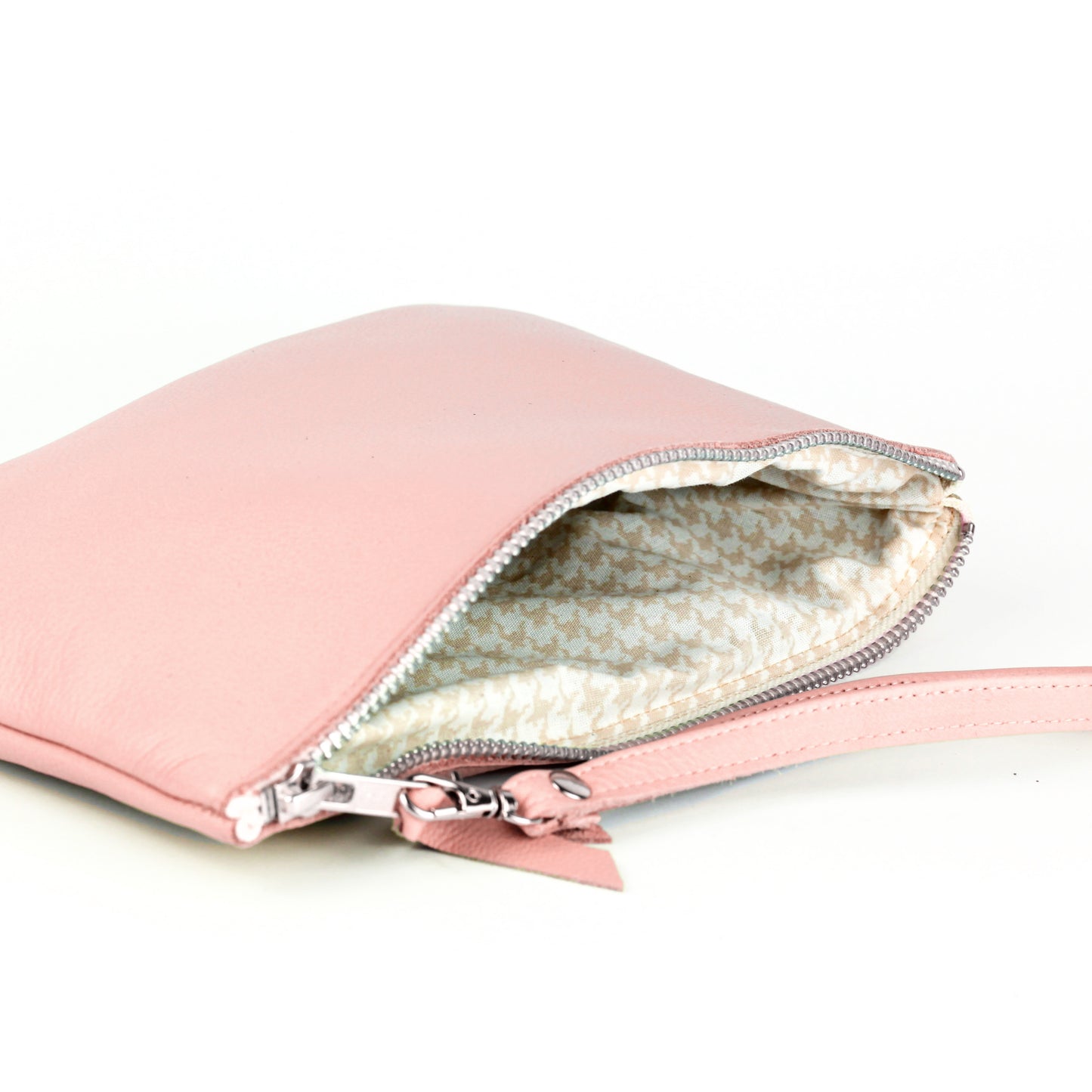Pink Leather Clutch
