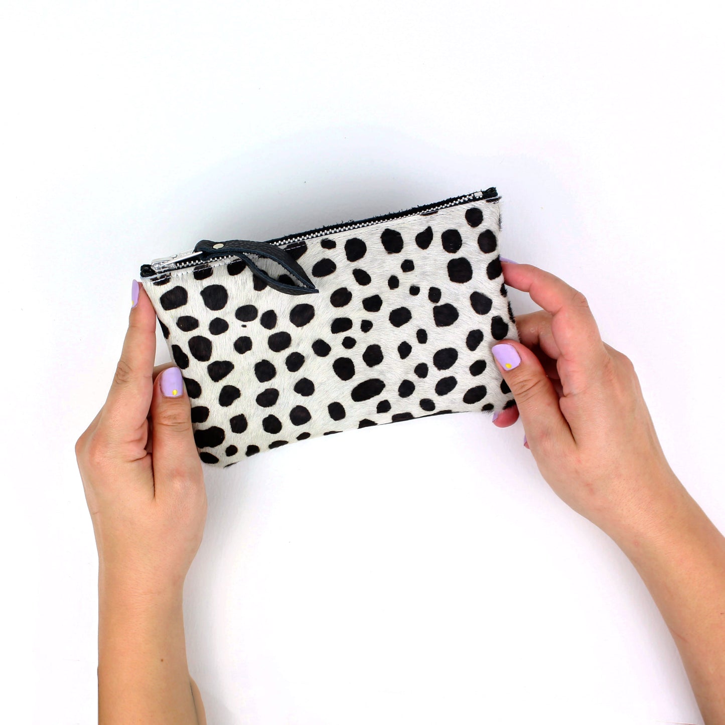 Spotty Leather Zip Pouch