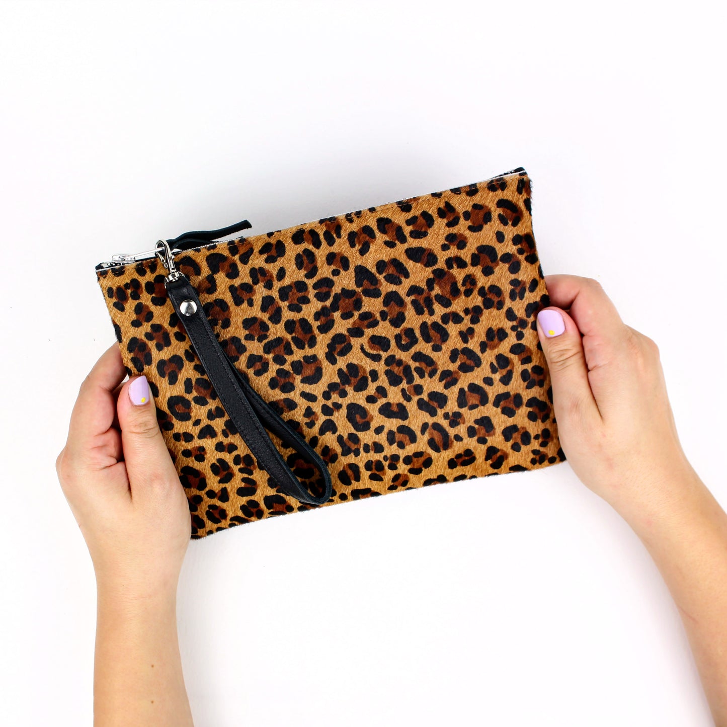 Leopard Leather Clutch