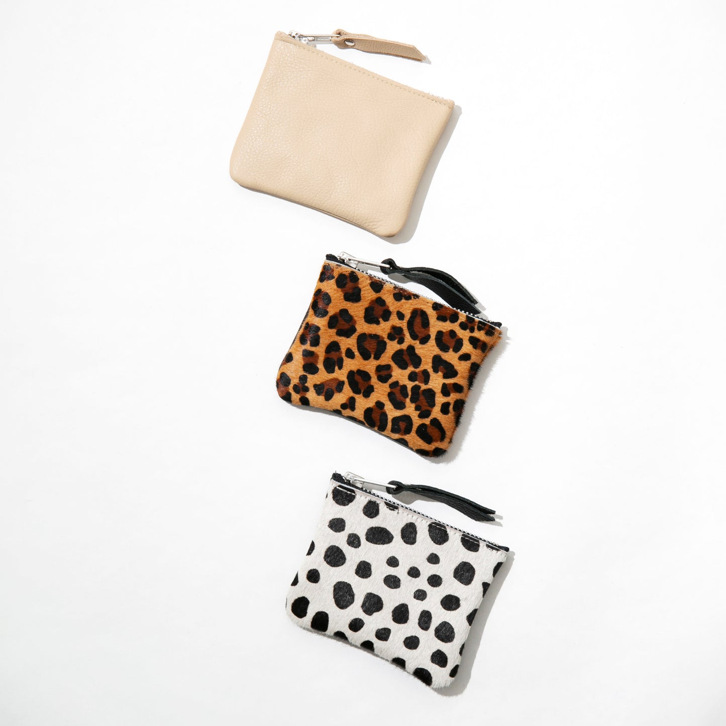 Beige Leather Coin Purse