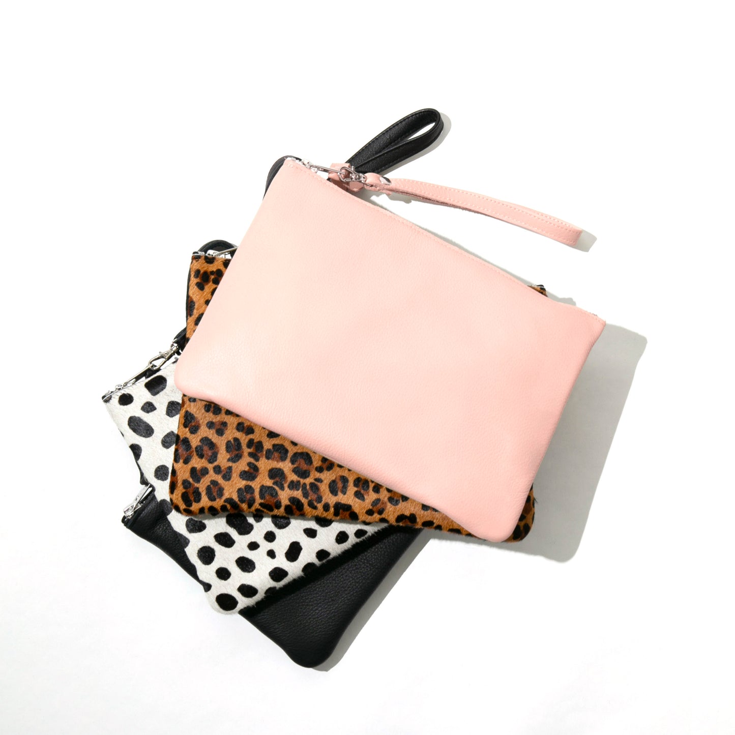 Pink Leather Clutch