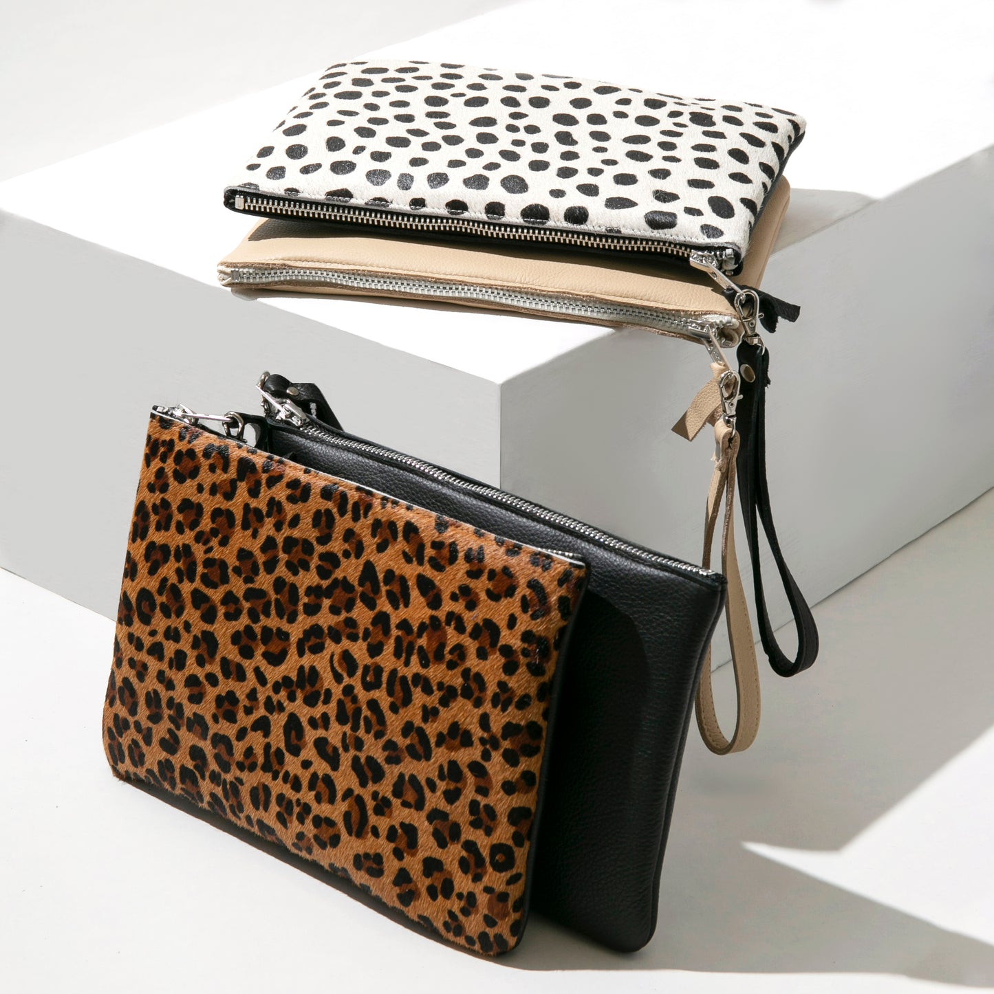 Leopard Leather Clutch