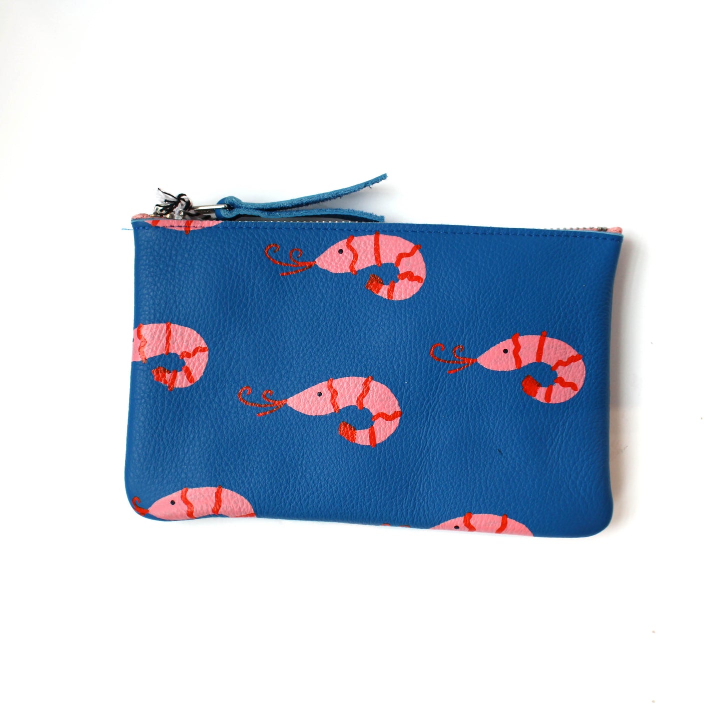 Hand-Painted Prawn Zip Pouch