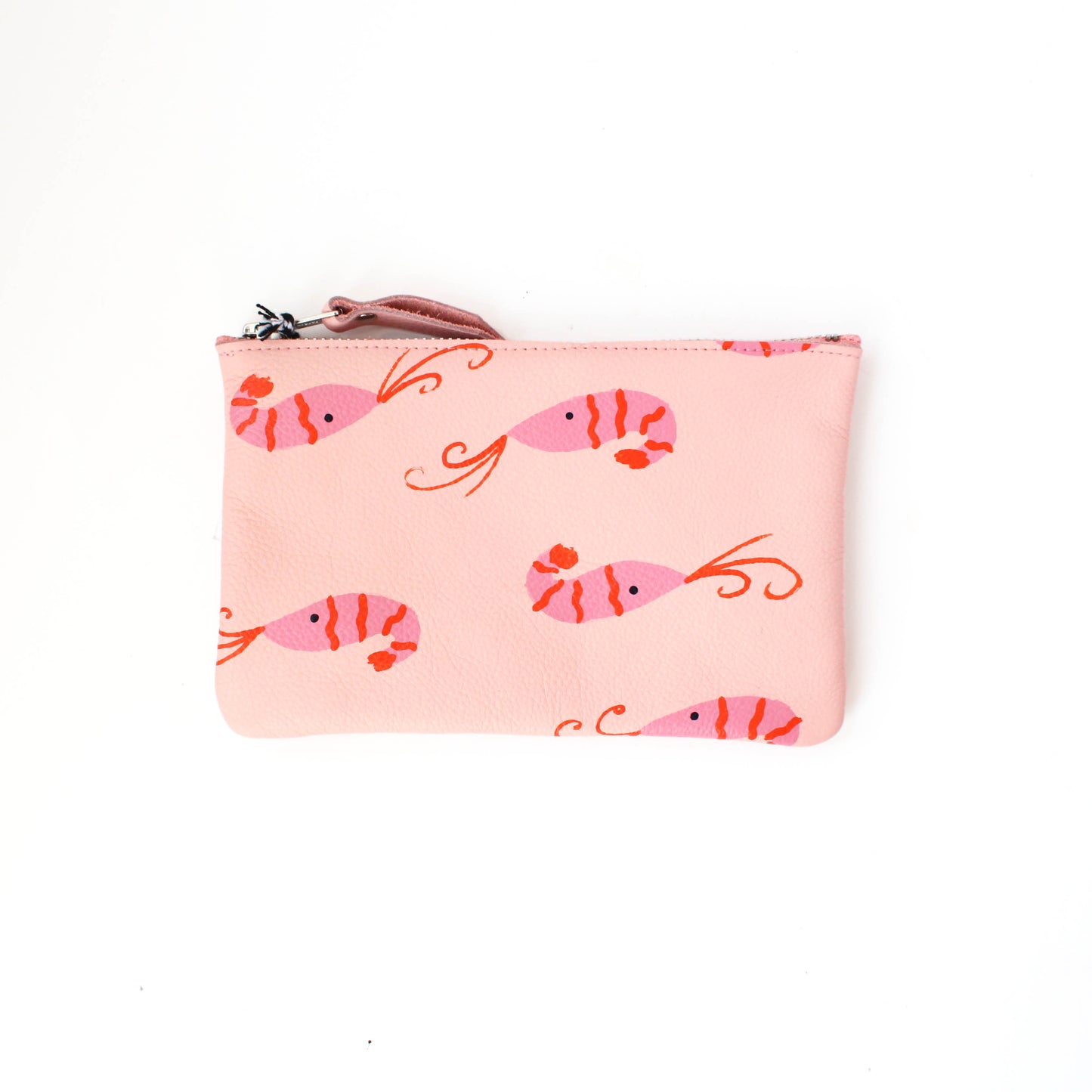 Hand-Painted Prawn Zip Pouch