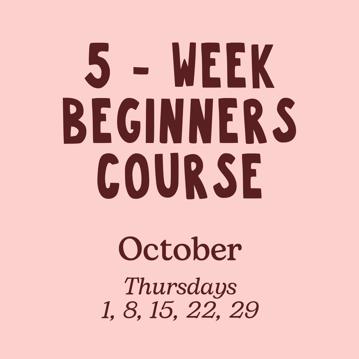 5 - Week Beginners Sewing Course - October