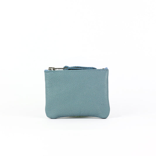 Pale Blue Leather Coin Purse
